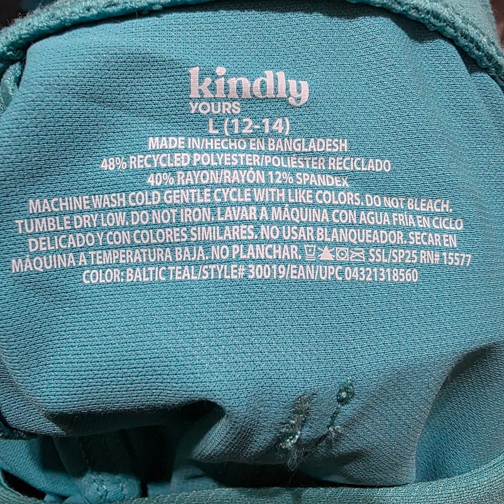 NWT Kindly Yours Women’s Jogger Scrub Pants Size L (12-14) Green/Teal Pockets - Picture 6 of 9